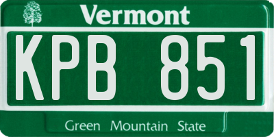 VT license plate KPB851