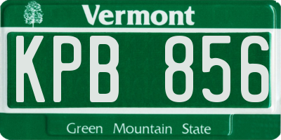 VT license plate KPB856