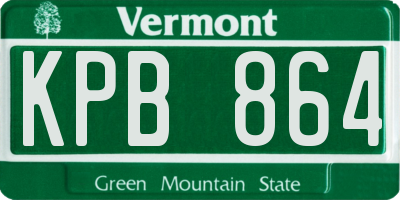 VT license plate KPB864