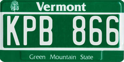 VT license plate KPB866