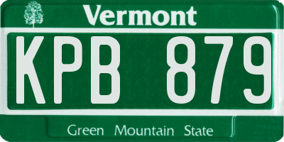 VT license plate KPB879