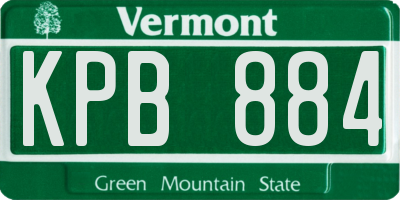 VT license plate KPB884