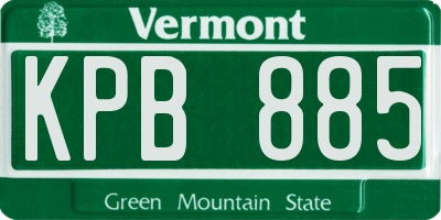 VT license plate KPB885