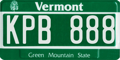 VT license plate KPB888