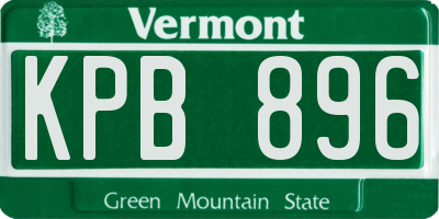 VT license plate KPB896