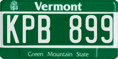 VT license plate KPB899