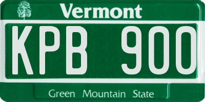 VT license plate KPB900