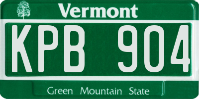 VT license plate KPB904