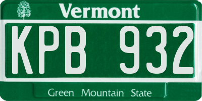 VT license plate KPB932
