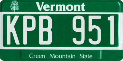 VT license plate KPB951