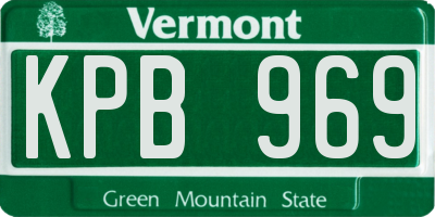 VT license plate KPB969