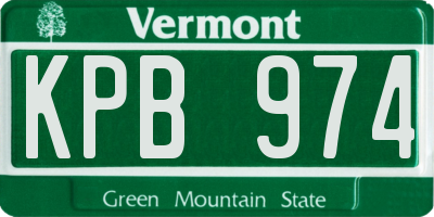 VT license plate KPB974