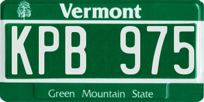 VT license plate KPB975