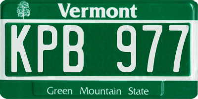 VT license plate KPB977