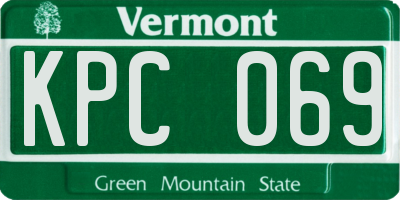 VT license plate KPC069