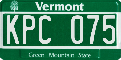 VT license plate KPC075