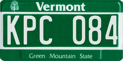 VT license plate KPC084