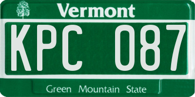 VT license plate KPC087