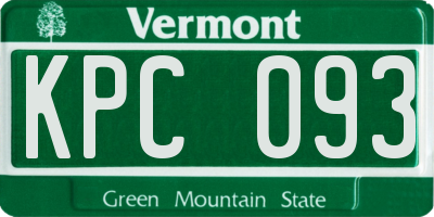 VT license plate KPC093