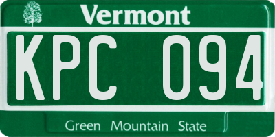 VT license plate KPC094