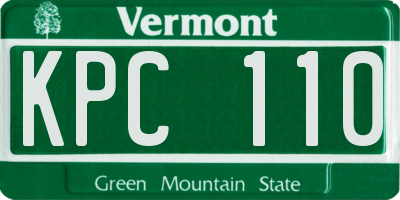 VT license plate KPC110