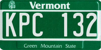 VT license plate KPC132