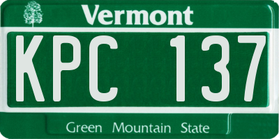 VT license plate KPC137
