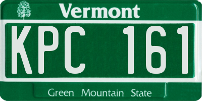 VT license plate KPC161