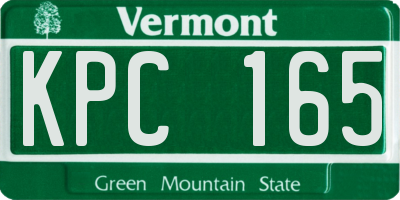 VT license plate KPC165