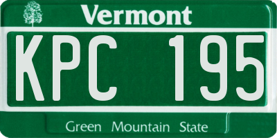 VT license plate KPC195