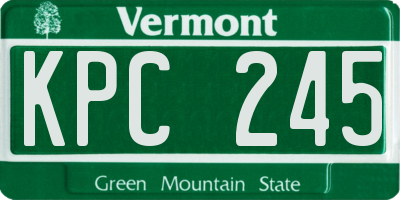 VT license plate KPC245