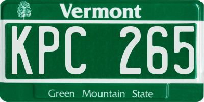 VT license plate KPC265