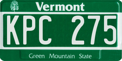 VT license plate KPC275