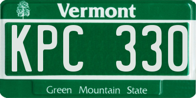 VT license plate KPC330