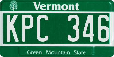 VT license plate KPC346