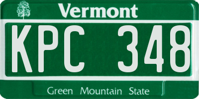 VT license plate KPC348