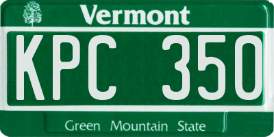 VT license plate KPC350