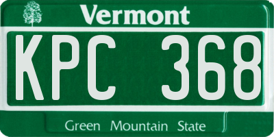VT license plate KPC368