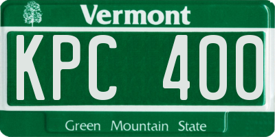 VT license plate KPC400