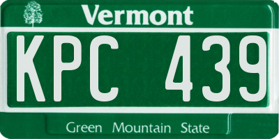 VT license plate KPC439