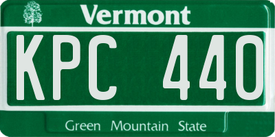 VT license plate KPC440