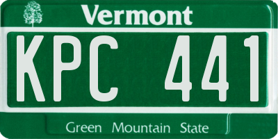 VT license plate KPC441