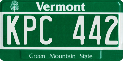 VT license plate KPC442