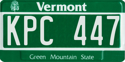 VT license plate KPC447