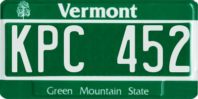 VT license plate KPC452