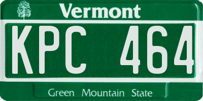VT license plate KPC464