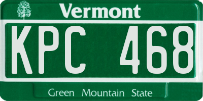 VT license plate KPC468