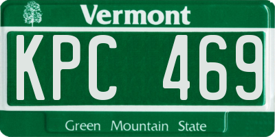 VT license plate KPC469