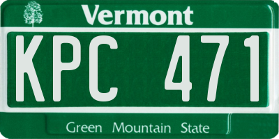 VT license plate KPC471