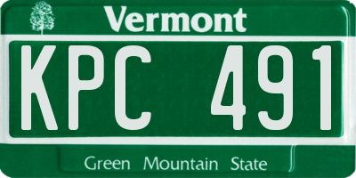 VT license plate KPC491